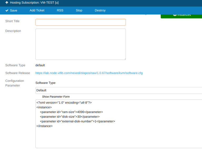 Virtual Machine Set Parameters