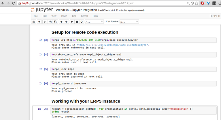 Wendelin Big Data Platform | Screenshot Jupyter Performance Tests