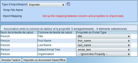 Import Persons/Organisations mapping Dialog Box Screenshot