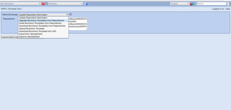 ERP5 Manage Business Templates | Update from Repositories