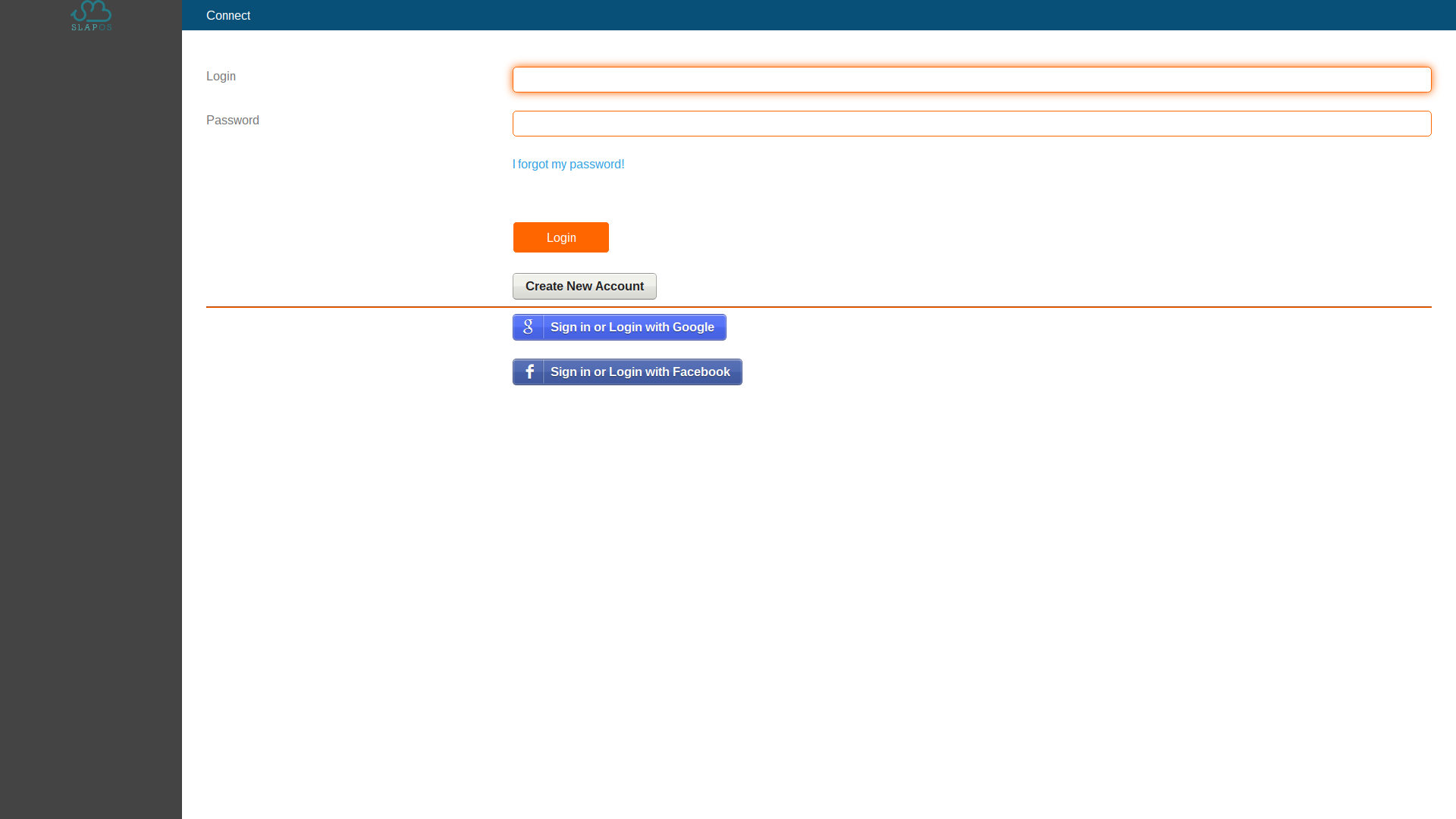 SlapOS Dashboard - Login