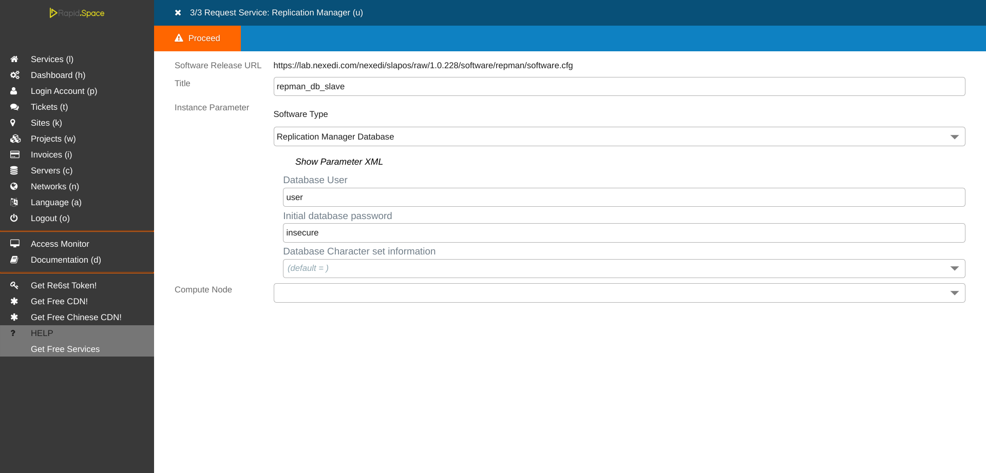 SlapOS Interface - Frontend Slave Configuration Parameters